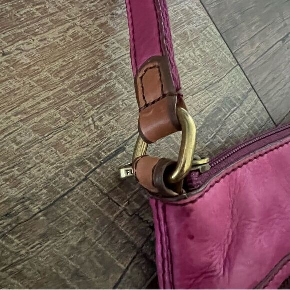 Fossil Explorer Mini Crossbody Cowhide Leather Style #: SL3253 Pink Magenta - Picture 12 of 16